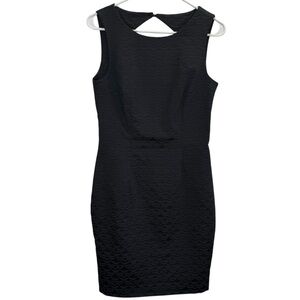 H&M Black Sleeveless Jacquard Weave Print Midi Dress. Size 8